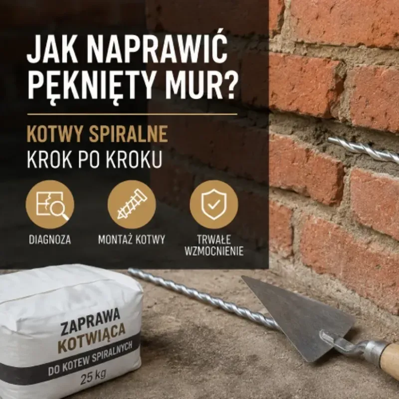Jak naprawić pęknięty mur? Kotwy spiralne krok po kroku