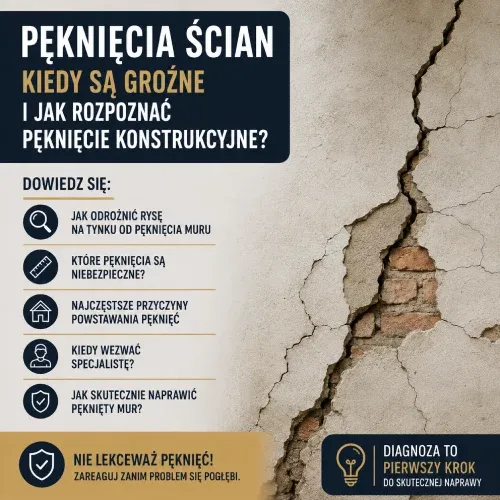 Pęknięcia ścian – kiedy są groźne i jak rozpoznać pęknięcie konstrukcyjne?